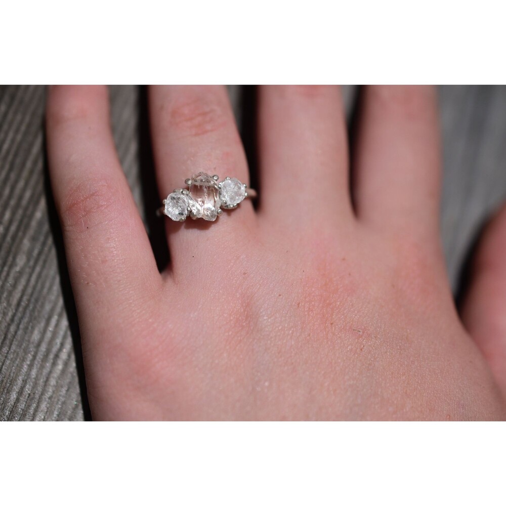 Unique Engagement Ring, Diamond Ring, raw stone ring, Anniversary Ring, Diamond - Picture 1 of 3